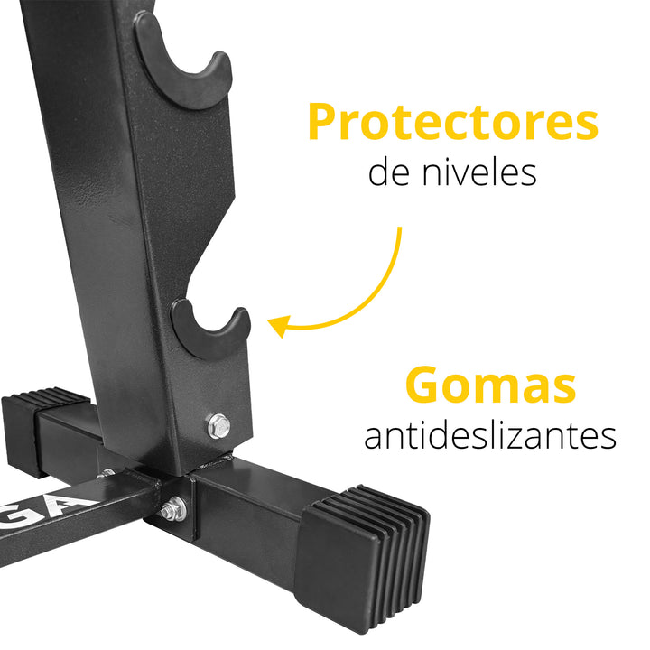 Rack para 5 pares de mancuernas negro