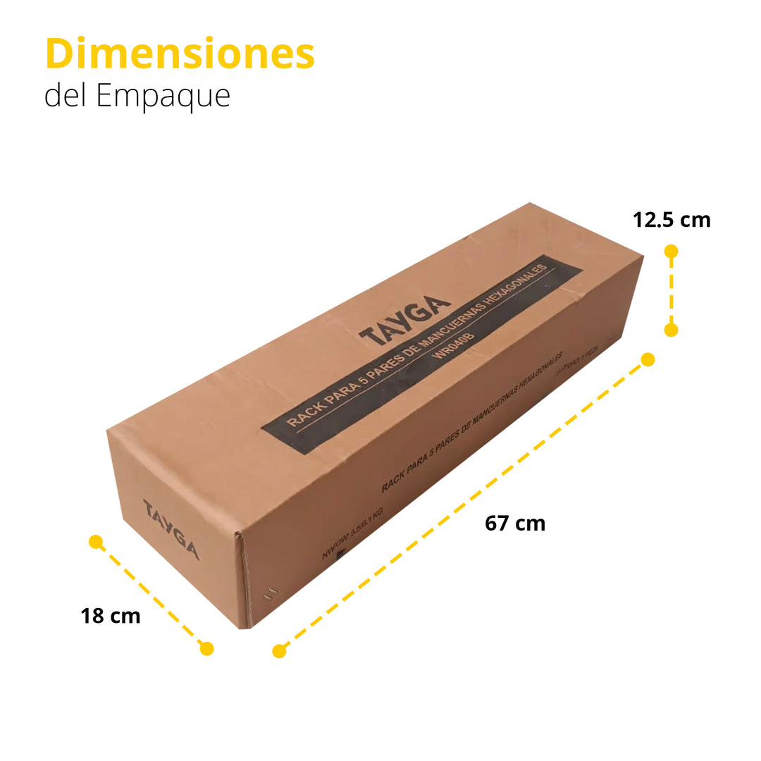 Rack para 5 pares de mancuernas negro