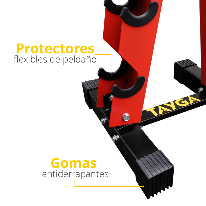 Rack para 5 pares de mancuernas Rojo