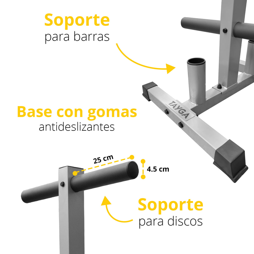 Rack para discos olimpicos y barras