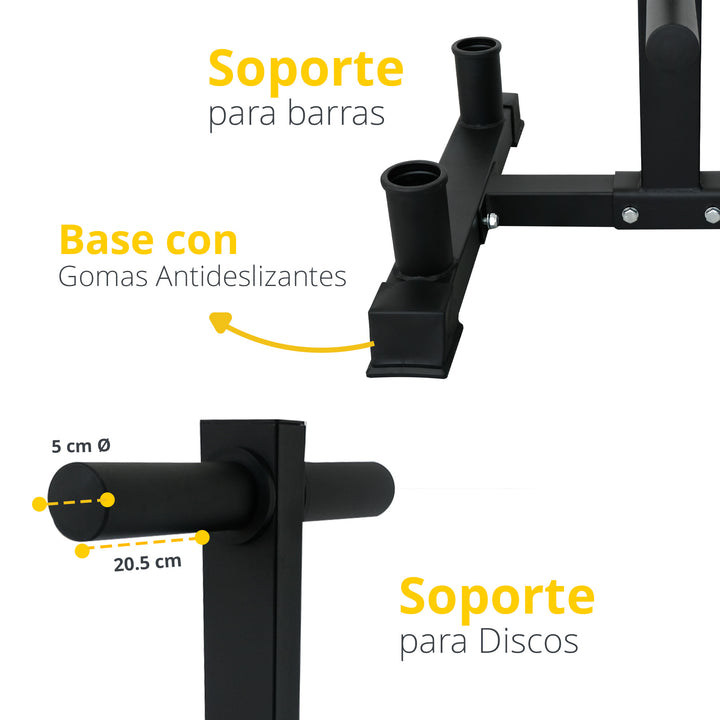 Rack para discos olimpicos y barras