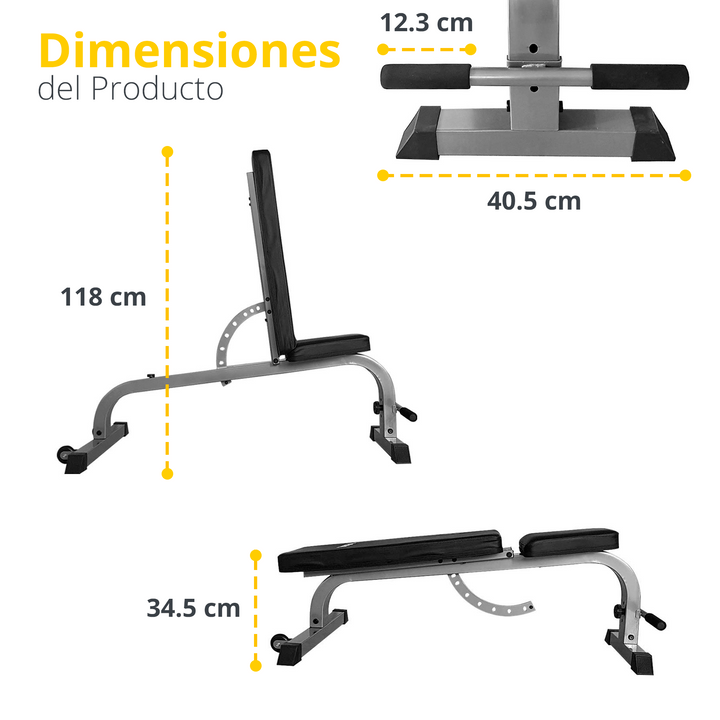 Banco ajustable posiciones gris