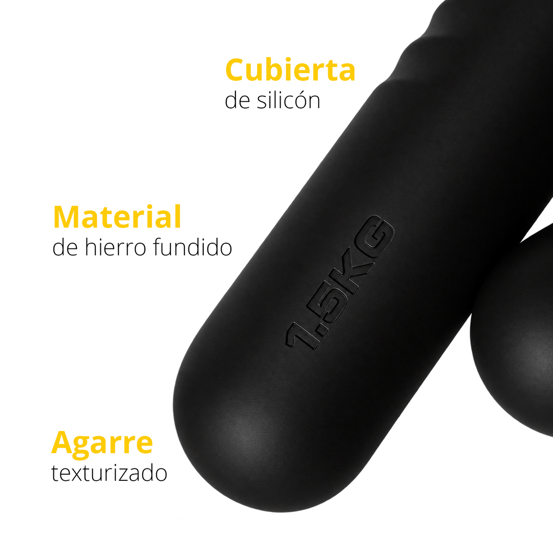 Par de mancuernas de silicón color negro