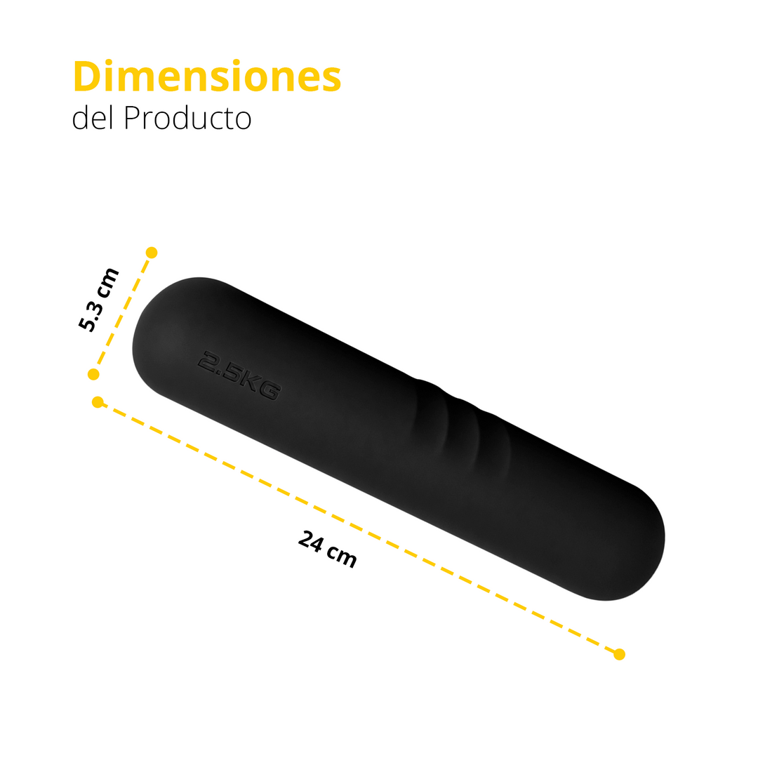 Par de mancuernas de silicón color negro
