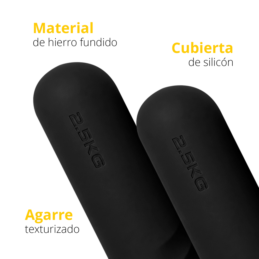 Par de mancuernas de silicón color negro