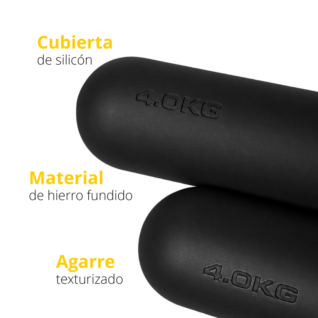 Par de mancuernas de silicón color negro