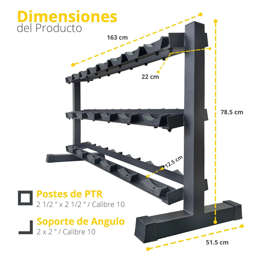 Rack Premium p/Mancuernas 10 Pares - Tayga