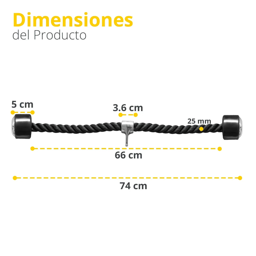 Cuerda para triceps doble c/metal - Tayga