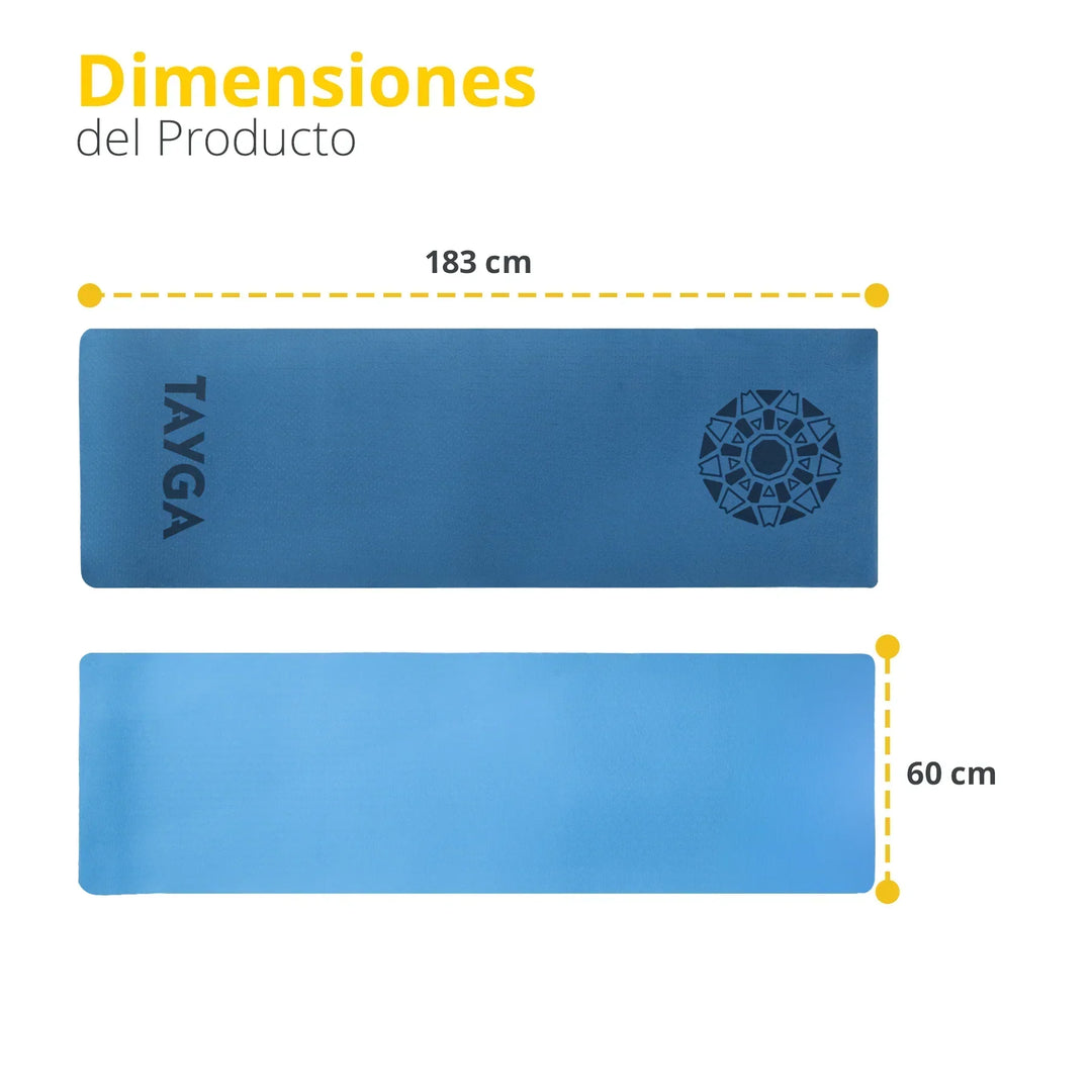 Tapete para yoga Doble Vista azul/ azul claro 8 mm - Tayga