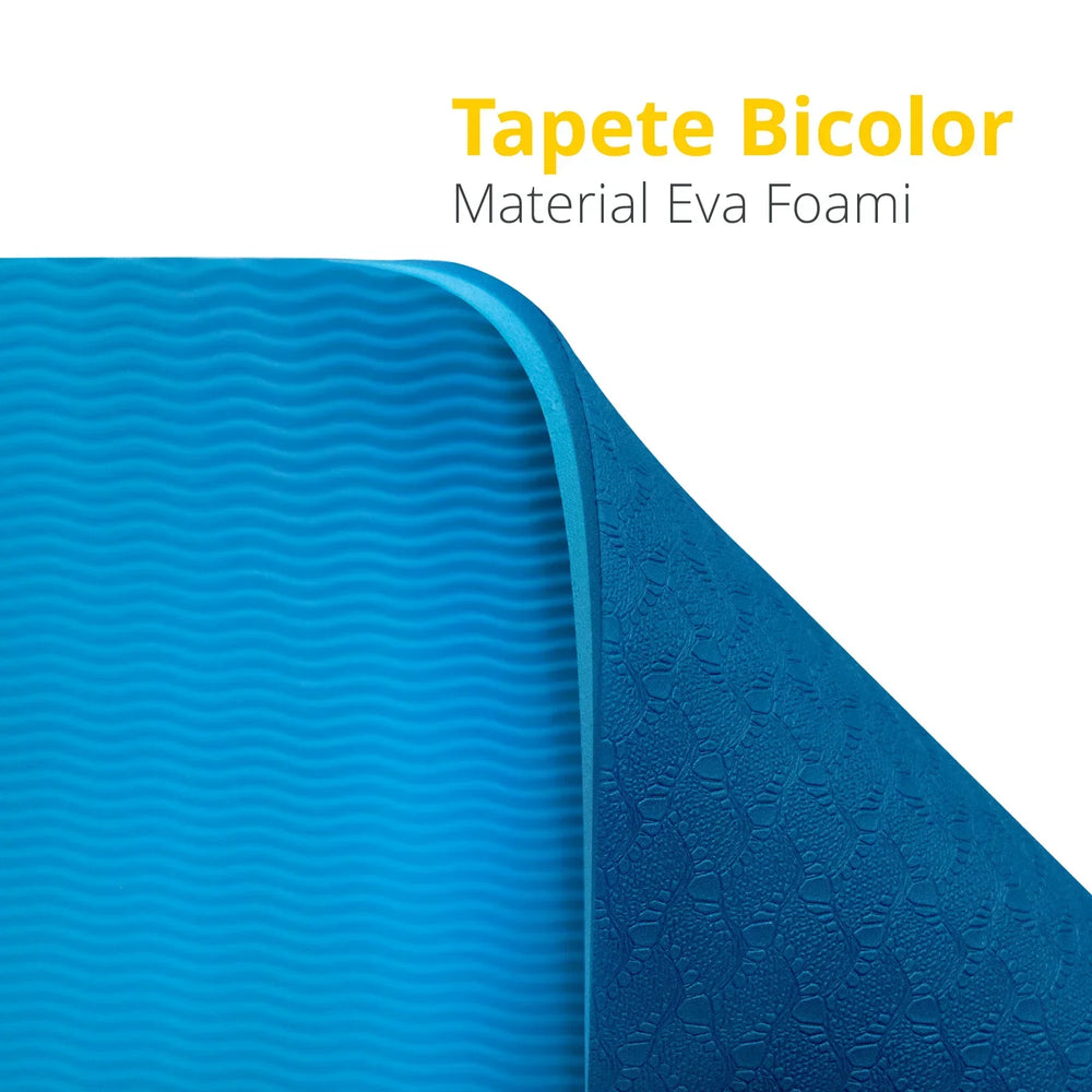 Tapete para yoga Doble Vista azul/ azul claro 8 mm - Tayga