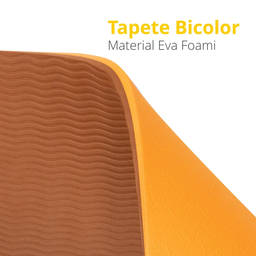 Tapete para yoga Doble Vista naranja/cafe 8 mm. - Tayga