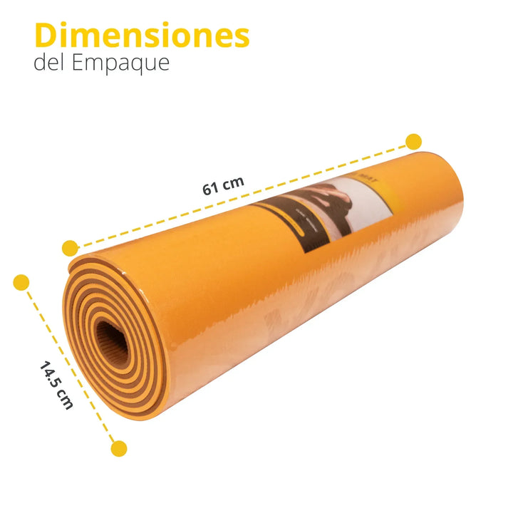 Tapete para yoga Doble Vista naranja/cafe 8 mm. - Tayga