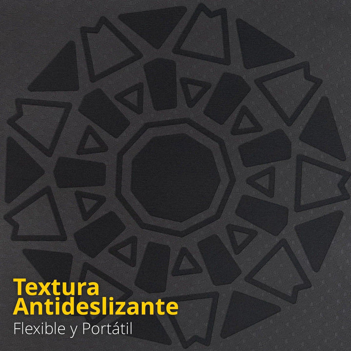 Tapete para yoga Doble Vista negro/gris 8 mm. - Tayga