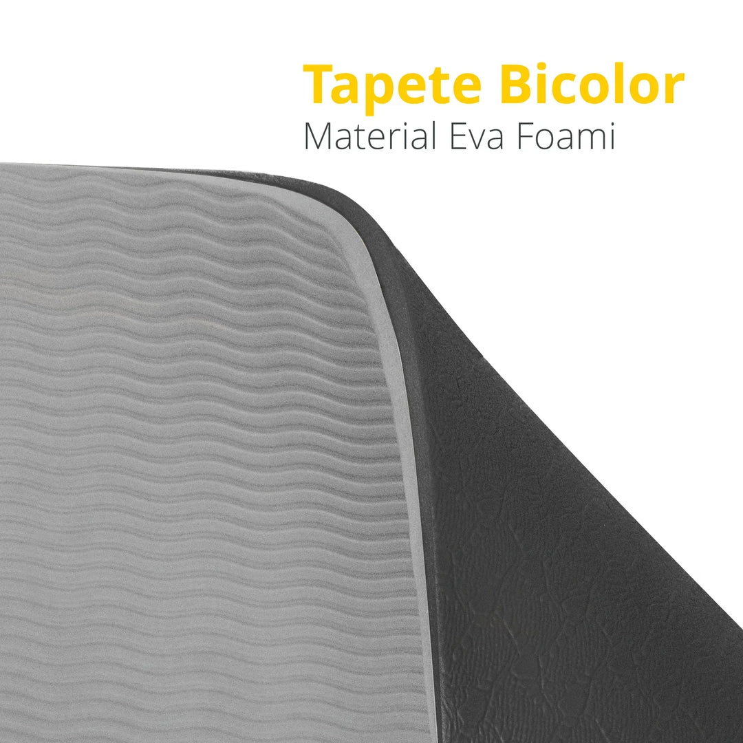 Tapete para yoga Doble Vista negro/gris 8 mm. - Tayga