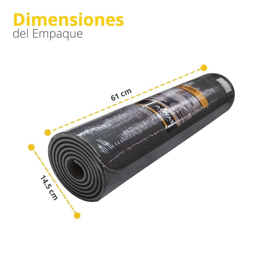 Tapete para yoga Doble Vista negro/gris 8 mm. - Tayga