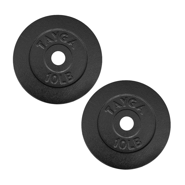 Dos discos acero negro 10 lb c/u,30mm diam.1 caja