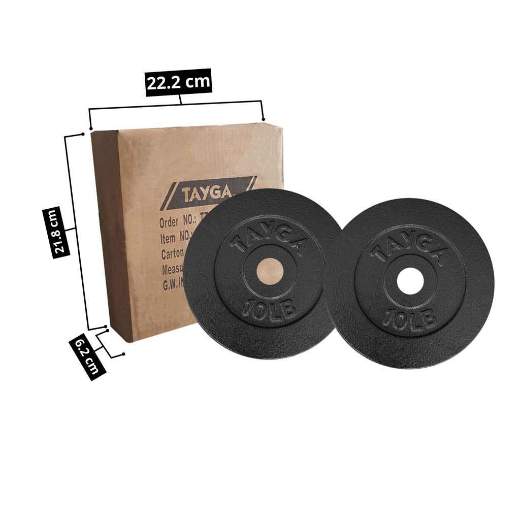 Dos discos acero negro 10 lb c/u,30mm diam.1 caja