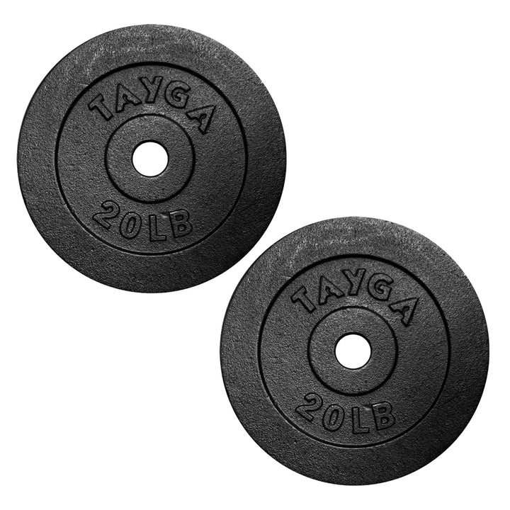 Dos discos acero negro 20 lb c/u,30mm diam.1 caja