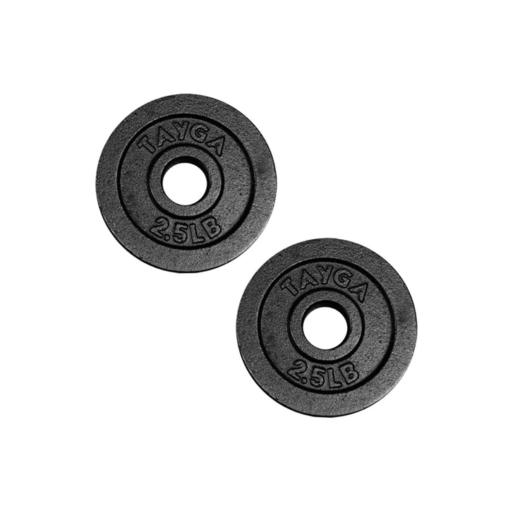 Dos discos acero negro 2.5 lb c/u,30mm diam.1 caja