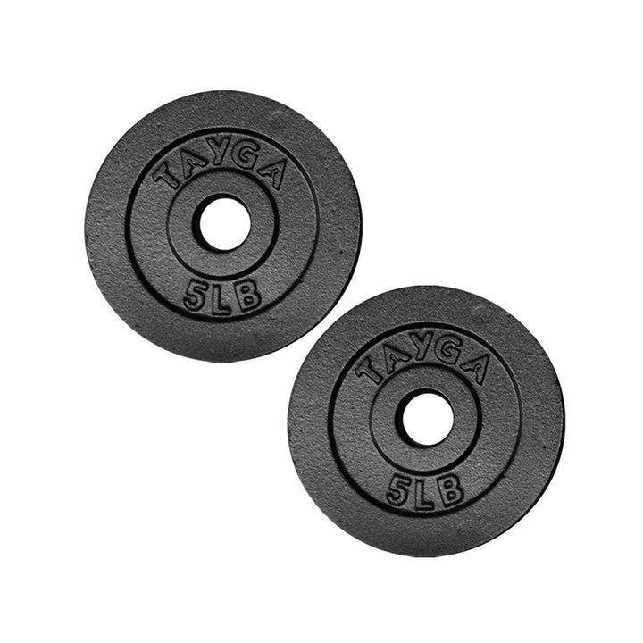 Dos discos acero negro 5 lb c/u,30mm diam.1 caja