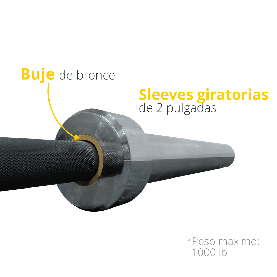 Barra Crossf Negra Tayga 1000 lb Cargas Máxima, 20 KG 2.2 m.