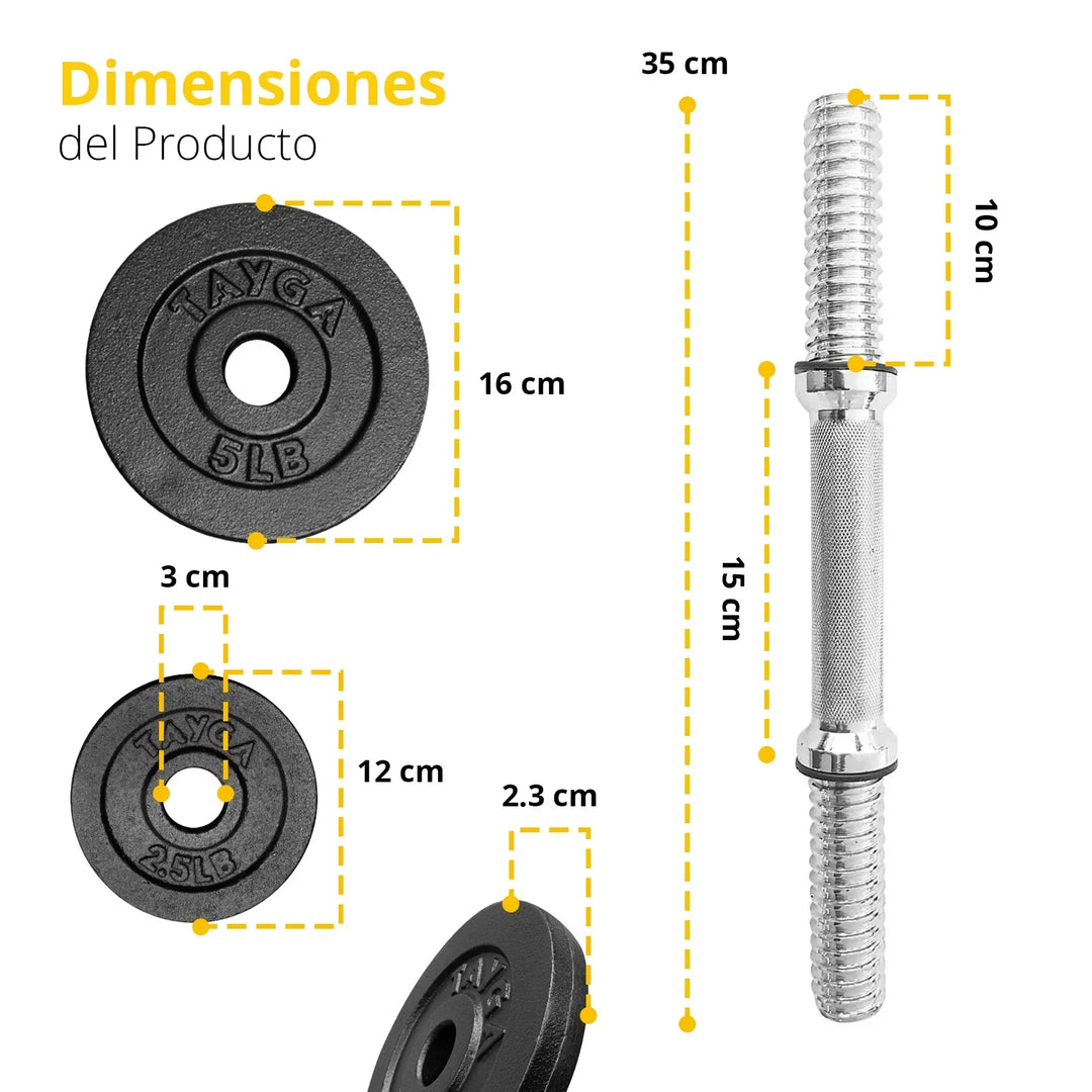 Set 2 Mancuernas 25 lb. - Tayga