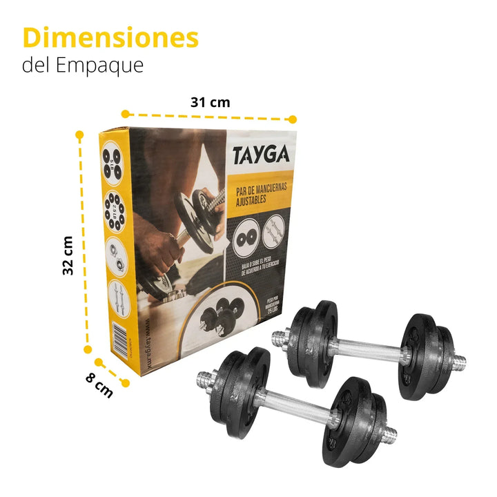 Set 2 Mancuernas 25 lb. - Tayga