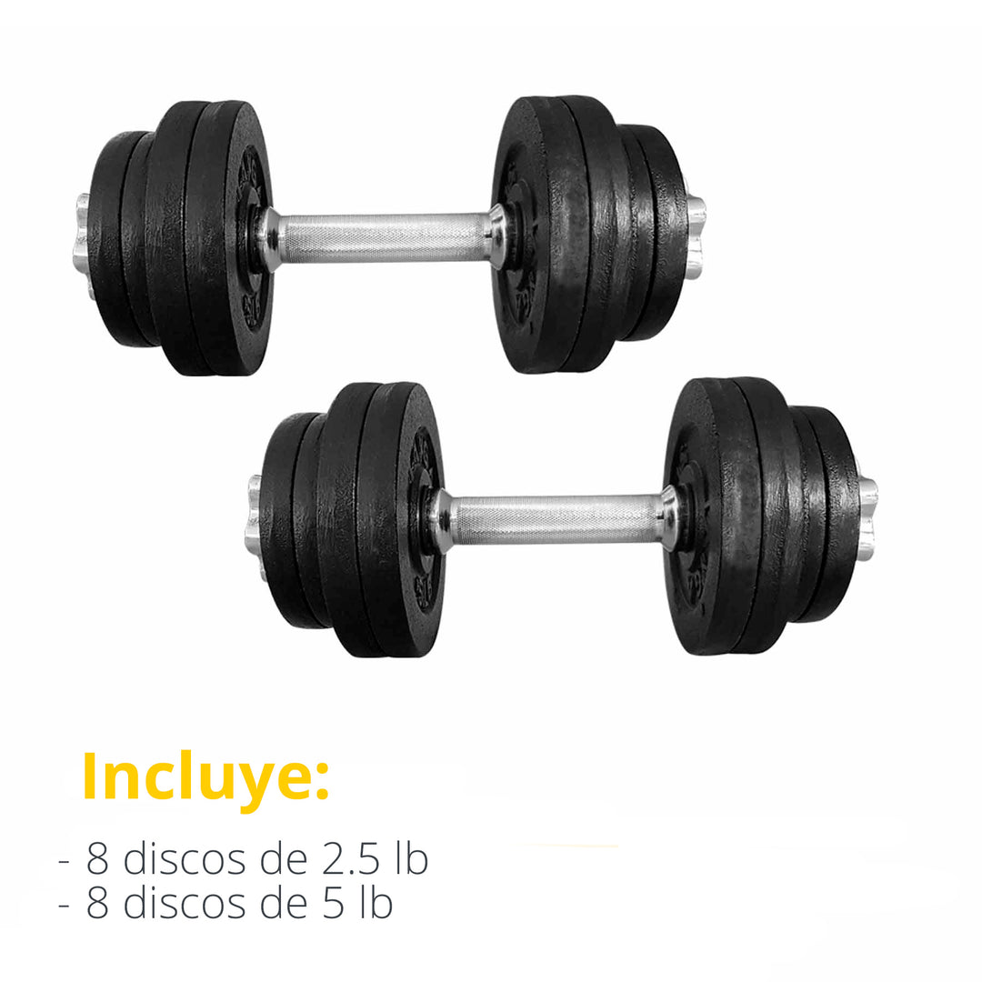 Set Mancuernas Ajustables 70lb