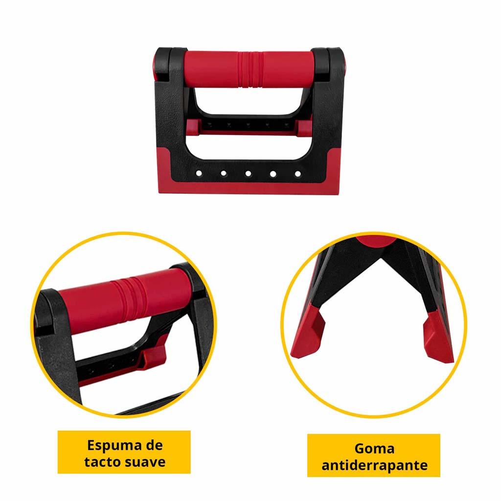 Par Barra Push Up Plegable, Negro-Rojo