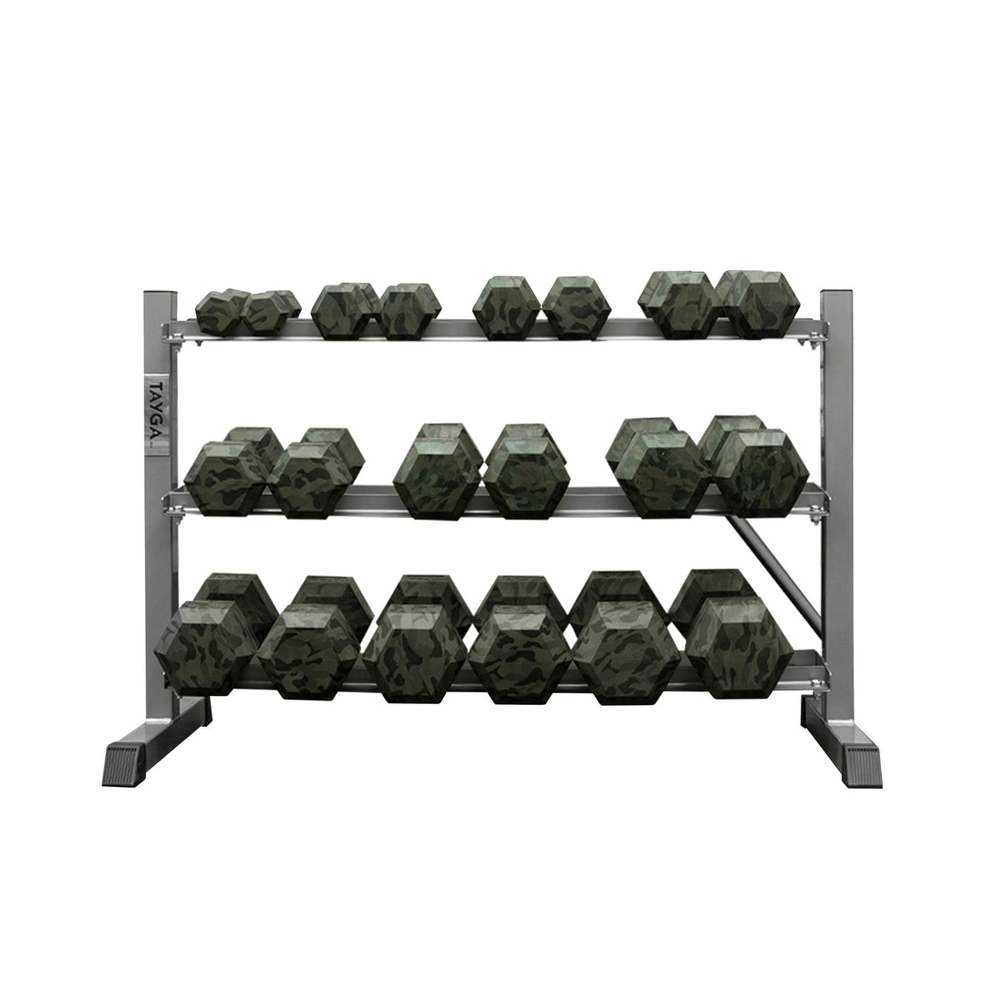 Rack con 10 pares de mancuernas hexagonales camuflaje - vista 3