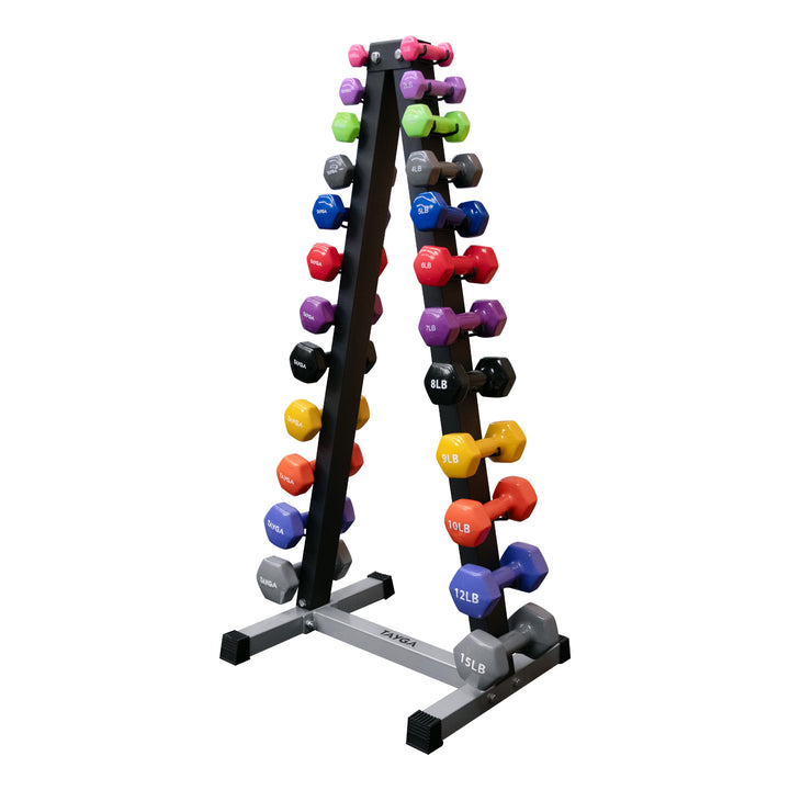 Set de Rack con Mancuernas de Vinil