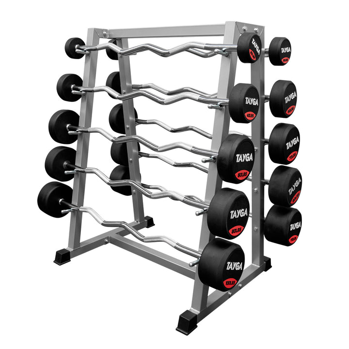 SET DE 10 BARRAS Z DE 20 A 110 LB Y RACK GRIS