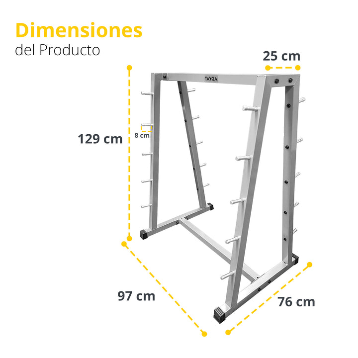 SET DE 10 BARRAS Z DE 20 A 110 LB Y RACK GRIS