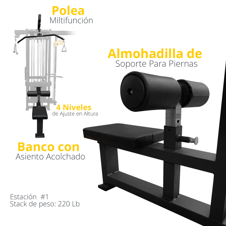 Maquina con peso integrado de 4 estacion