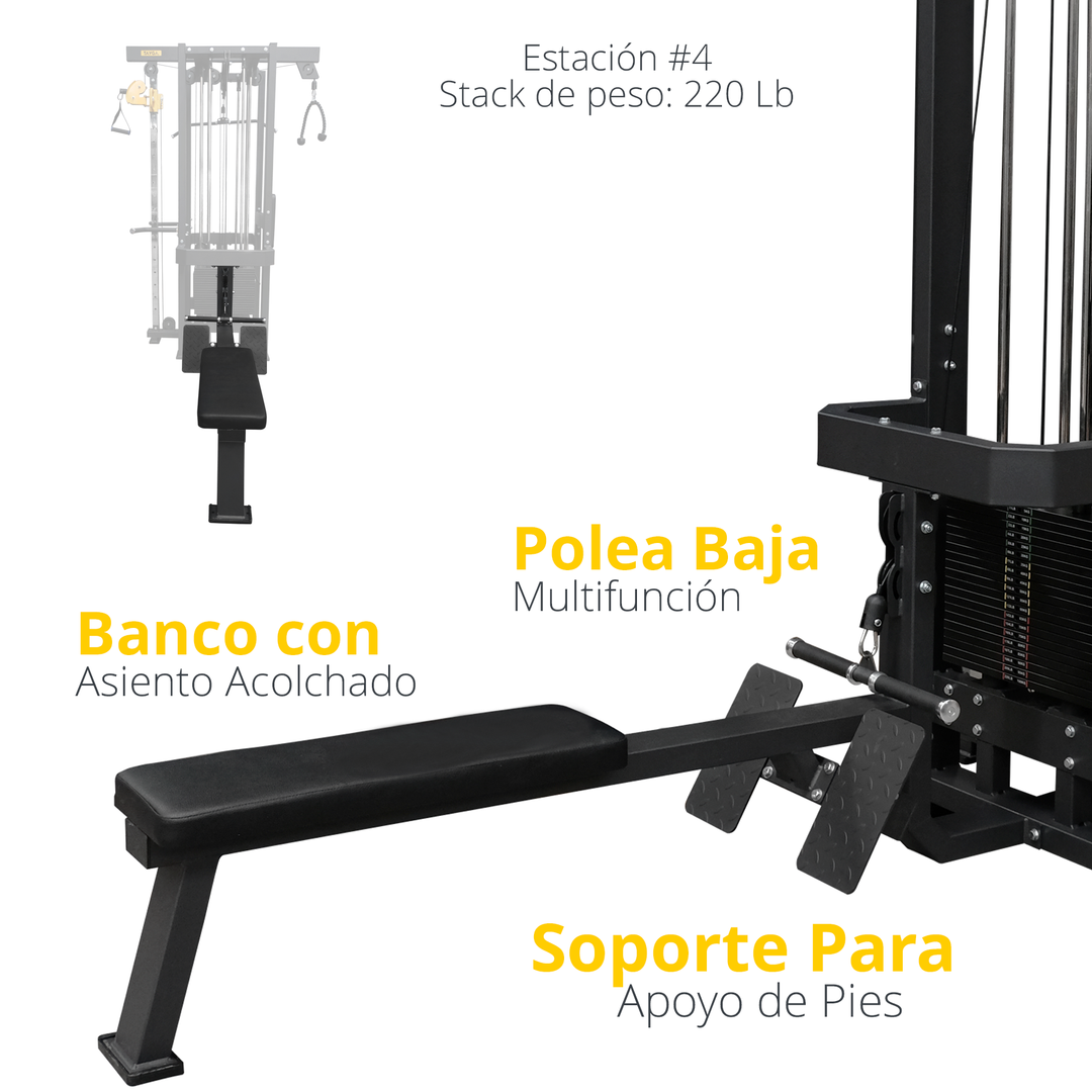 Maquina con peso integrado de 4 estacion