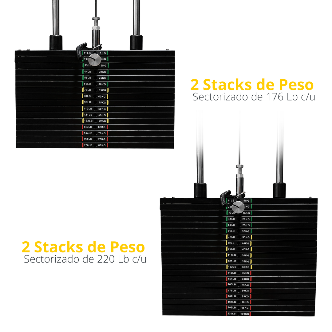 Maquina con peso integrado de 4 estacion