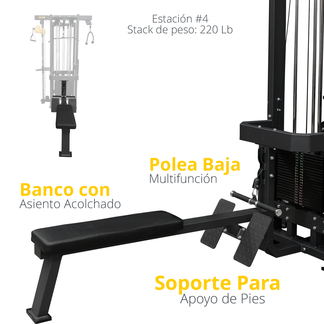 Maquina con peso integrado de 5 estacion