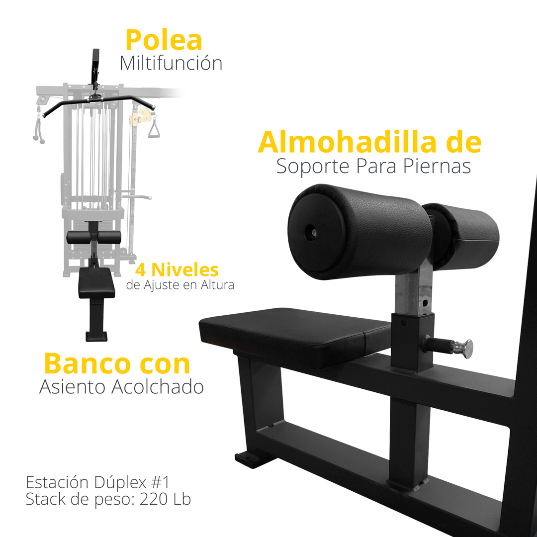 Maquina con peso integrado de 8 estacion