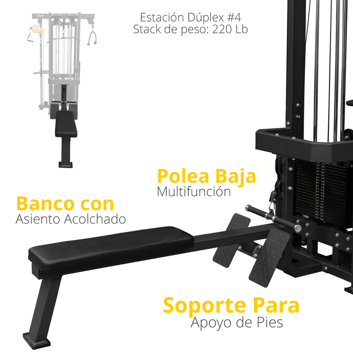 Maquina con peso integrado de 8 estacion