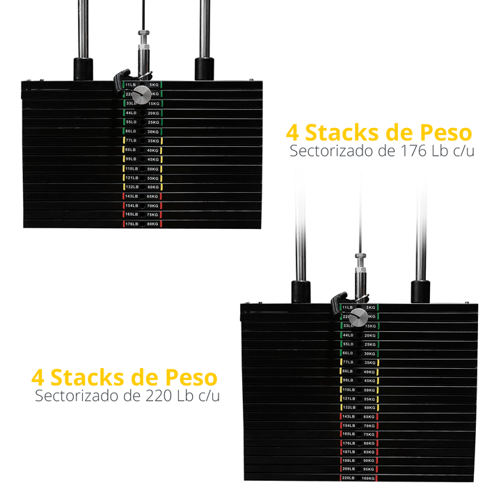 Maquina con peso integrado de 8 estacion