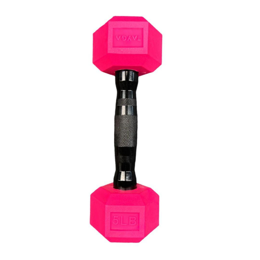Mancuerna Hexagonal acero y PVC Rosa - Tayga