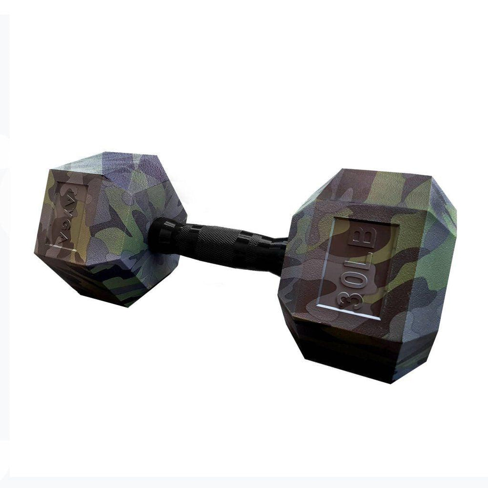 Mancuerna Hexagonal acero y PVC camuflaje - Tayga