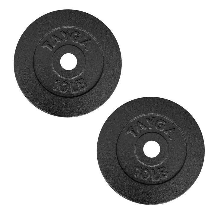 Dos discos acero negro 10 lb c/u,30mm diam.1 caja